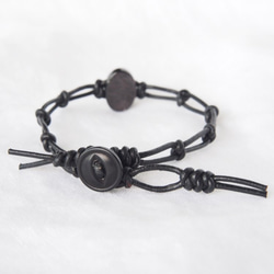 Leather Chain Bracelet（Black×ハイパーシーン） 5枚目の画像