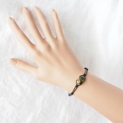 Black Leather Cord Bracelet（タイガーアイ） 3枚目の画像