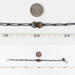 Black Leather Cord Bracelet（タイガーアイ） 7枚目の画像