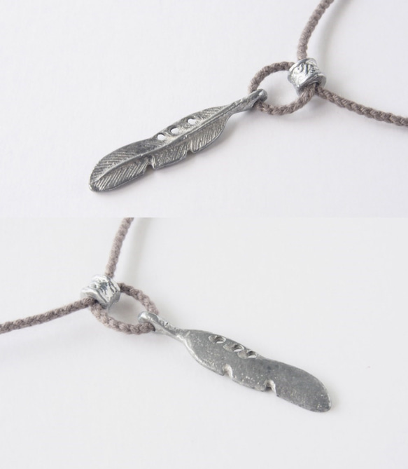 Pewter Feather＆Ring Pendant 3枚目の画像