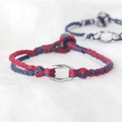 Pewter Ring Bracelet（Navy×Red） 1枚目の画像