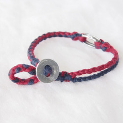 Pewter Ring Bracelet（Navy×Red） 4枚目の画像