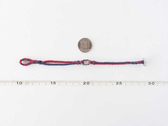 Pewter Ring Bracelet（Navy×Red） 5枚目の画像