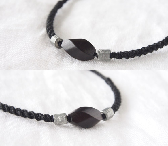 Wood Short Necklace（Ebony×Black） 3枚目の画像