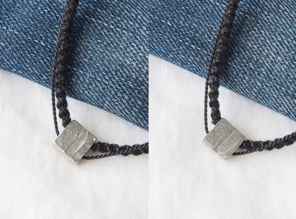 Pewter Square Necklace（Black） 3枚目の画像