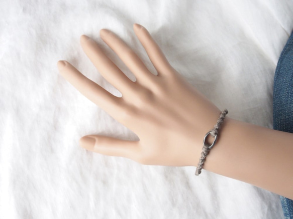 Brown-Gray Bracelet（Pewter Ring） 3枚目の画像