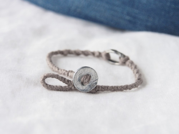 Brown-Gray Bracelet（Pewter Ring） 4枚目の画像