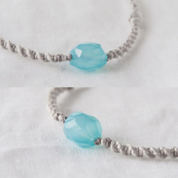 【ペット用】Sea Blue Necklace（シーブルーカルセドニー） 3枚目の画像