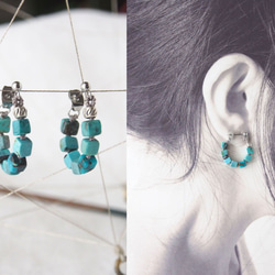 Turquoise Cube Circle Pierce 4枚目の画像