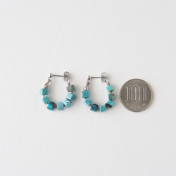 Turquoise Cube Circle Pierce 5枚目の画像