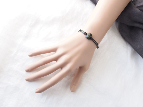 Black Leather Bracelet（タイガーアイ） 2枚目の画像