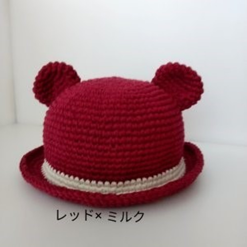 くま耳帽子 コットン ハンドメイド クマ耳帽子 コットン100% | HANDMADE MORITA