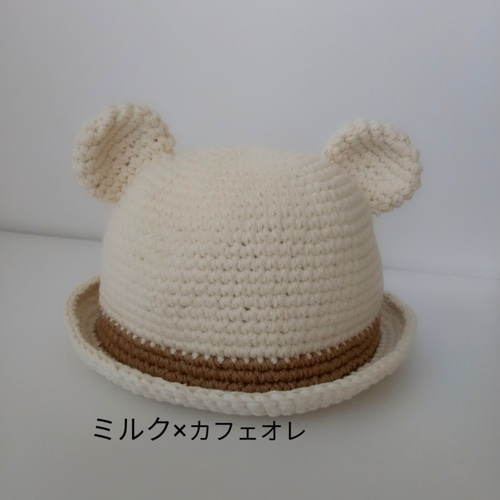 くま耳帽子 コットン ハンドメイド クマ耳帽子 コットン100% | HANDMADE MORITA