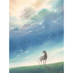 パステル画（原画）鳥雲。 パステル画（原画）鳥雲。