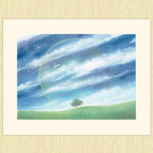 パステル画 原画作品 ～風の星～ (額装品) 絵画 Junko 通販