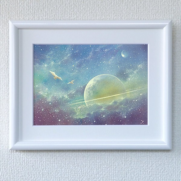 パステル画 原画作品 ～Brilliant Sky～ (額装品) 絵画 Junko