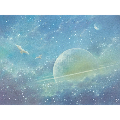 海と光 原画 風水画 20cm角パステルアート | ヒーリングアート