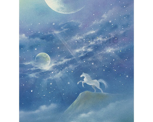 star horse 絵画アート原画　パステル画 パステル画 原画作品 ～White Horse～ (額装品) 【送料無料】 絵画