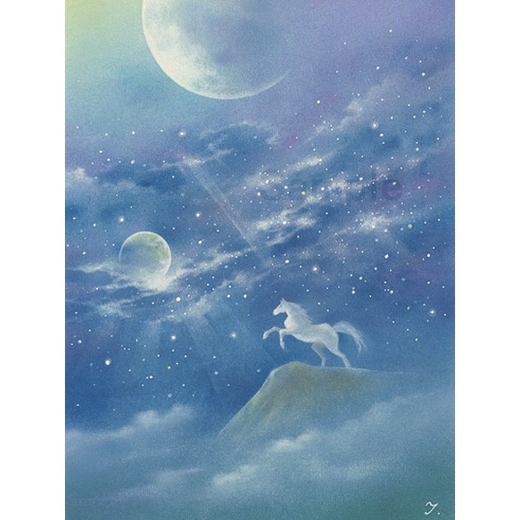 パステル画 原画作品 ～White Horse～ (額装品) 【送料無料】 絵画