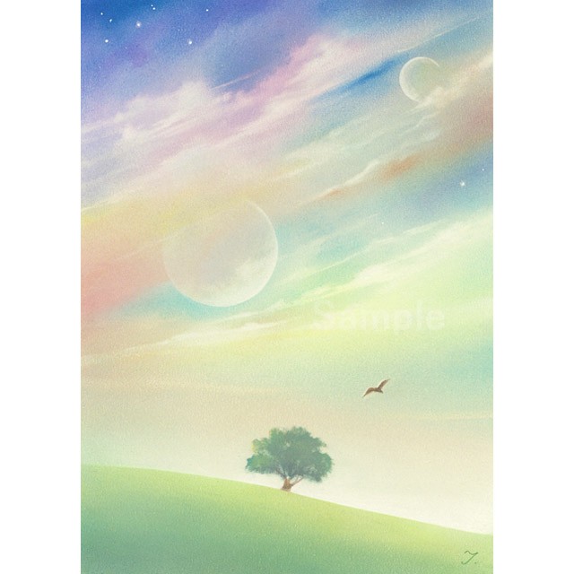 夢の中で　ハンドメイドパステル画　絵画アート原画 パステル画 原画作品 ～虹色の夢～ (額装品) 絵画 Junko 通販 7269593