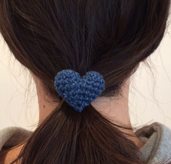 denim heart ヘアゴム 5枚目の画像