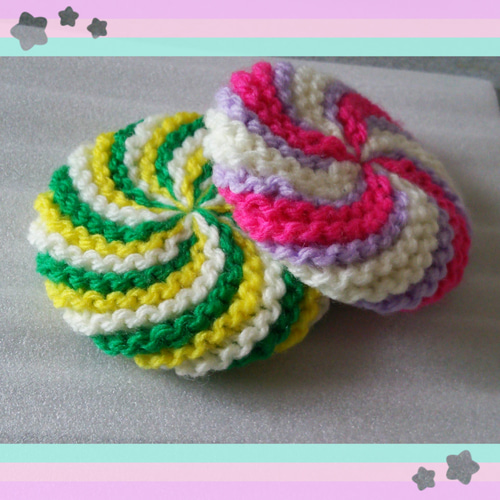 アクリルたわし○うずまき×カラフル 4点セット ハンドメイド
