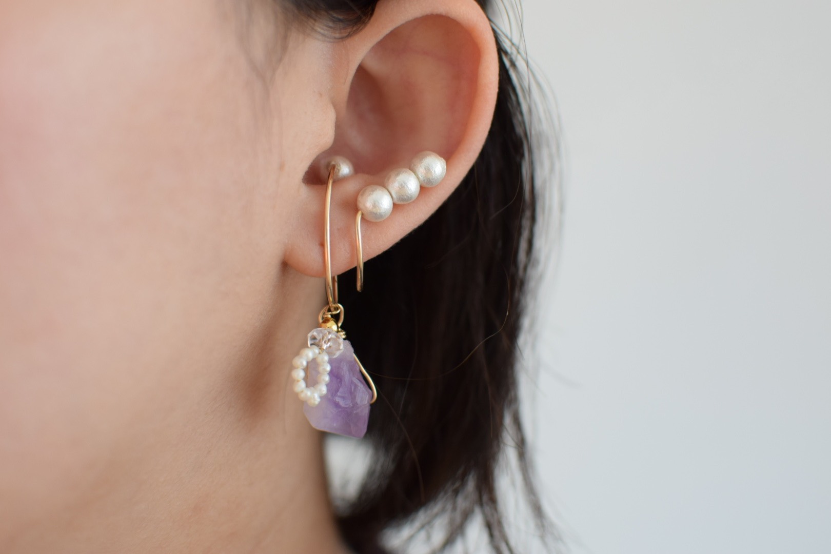 14kgf アメジストイヤーカフ【片耳】