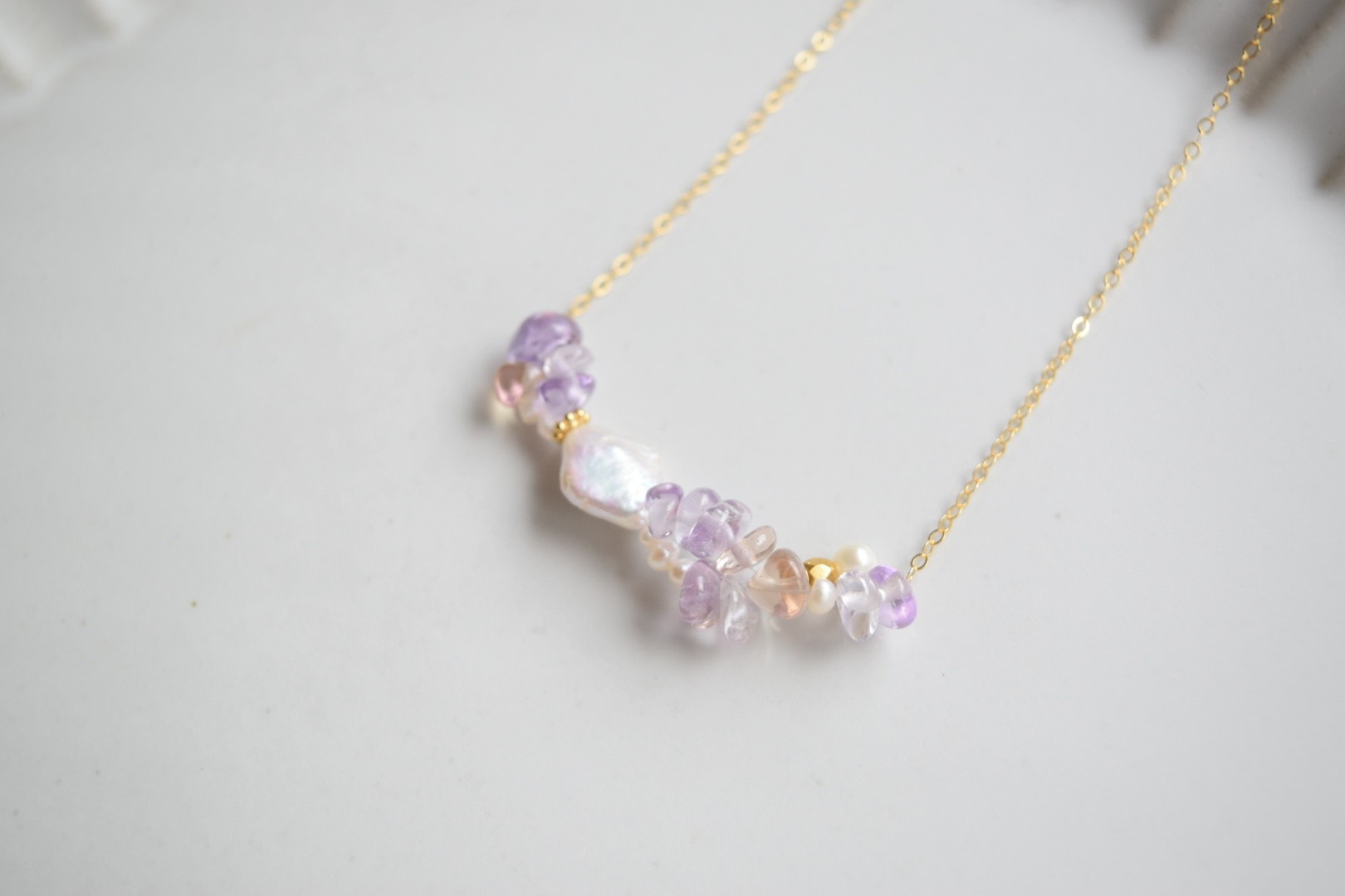 14kgfアメトリンパールネックレス