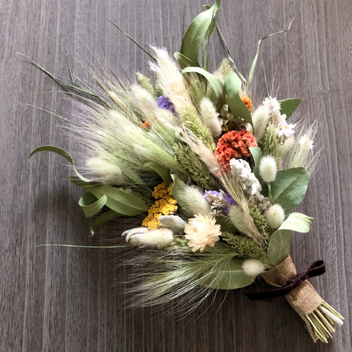 ご予約　秋のドライフラワースワッグ　⑥ 秋の収穫ドライフラワースワッグ | Pluie Flower