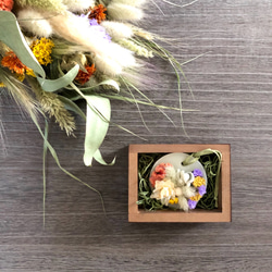 秋のアロマワックスサシェ・小さなお庭・ラベンダー&レモングラスの香り木箱ボックス入り 5枚目の画像