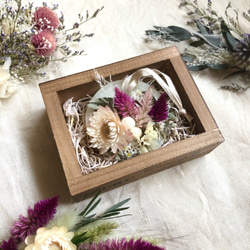 冬のアロマワックスサシェ・小さなお庭・ラベンダー&森林浴の香り木箱ボックス入り 3枚目の画像