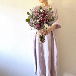 送料無料　野の花スワッグ・癒しのピンクカラー＆ラベンダー・50センチサイズ ドライフラワー花束 6枚目の画像