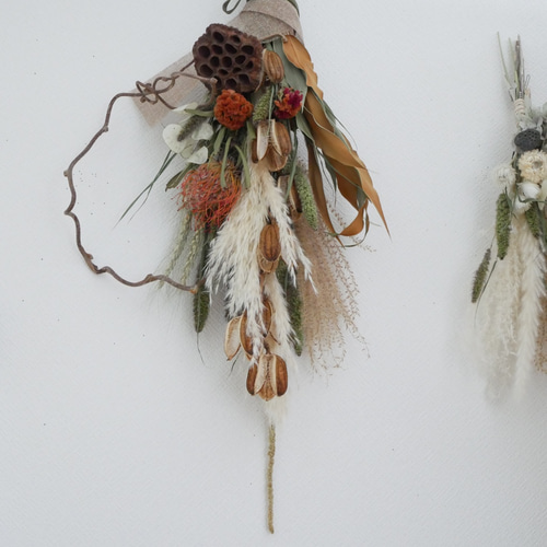 北海道オオウバユリのスワッグ ドライフラワースワッグ50cmサイズ