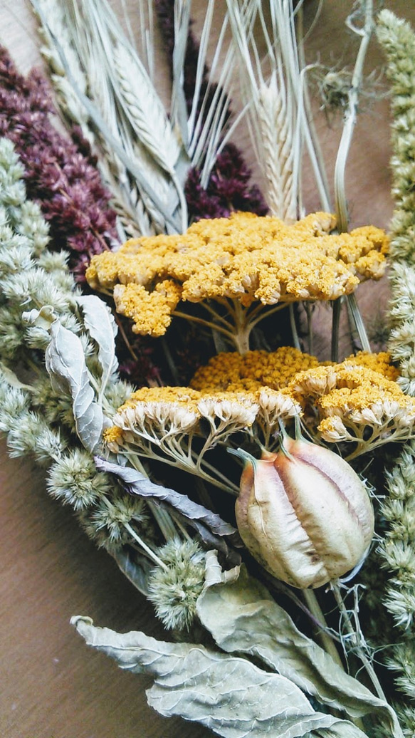 北海道ガーデンからの贈り物◆秋の恵みスワッグ花束ギフトグリーンブーケ◆プレゼント 3枚目の画像