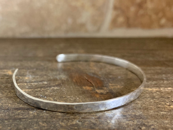 【  jyumoku 】 --  3mm  silver 925  bangle　シルバーバングル  -- 2枚目の画像