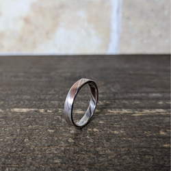 一点物  --mokumegane--   ring  10号【silver×copper】木目金リング 2枚目の画像