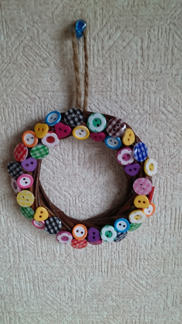 レトロボタン詰め合わせリース ボタンリース リース わかば 通販 1981227｜Creema(クリーマ)