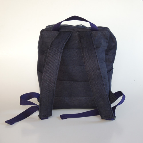 畳縁リュックサック 立枠に縞と梅 リュック・バックパック