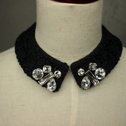 Bijou lace collar [Black] 3枚目の画像