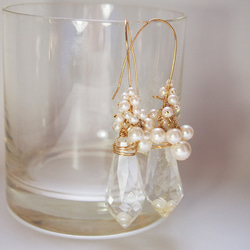 crystal　pierced earrings 3枚目の画像