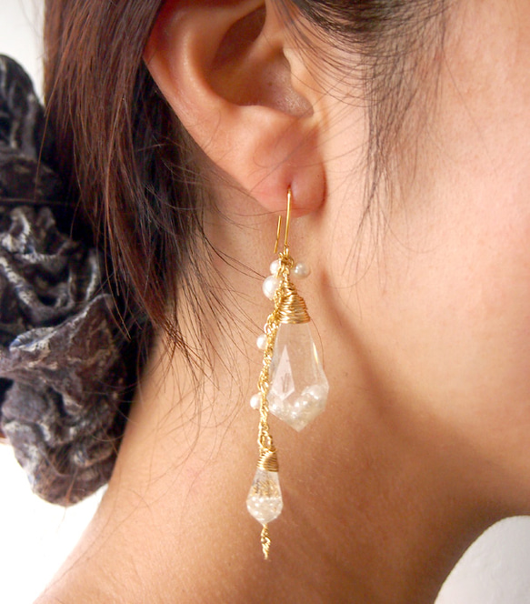 crystal　pierced earrings　[C] 3枚目の画像