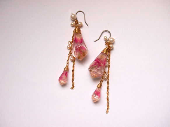 crystal　pierced earrings　[D] 1枚目の画像