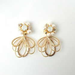 【再販】goldﾌｰﾌﾟﾘﾎﾞﾝのbijou earrings 2枚目の画像