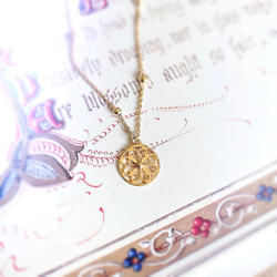 18k vermeil gold filigree round pendant ネックレス 16k 3 ミクロン 3枚目の画像