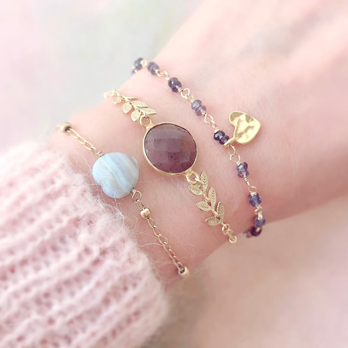 タンザナイト9mm 14KGF ブレスレット