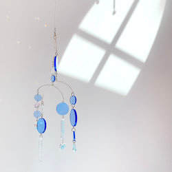 モビール/サンキャッチャー-ブルームーン-Blue moon resin hanging mobile2-スワロフスキー 2枚目の画像