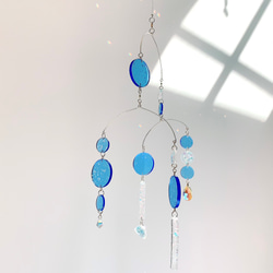 モビール/サンキャッチャー-ブルームーン-Blue moon resin hanging mobile2-スワロフスキー 4枚目の画像