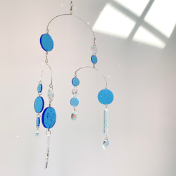 モビール/サンキャッチャー-ブルームーン-Blue moon resin hanging mobile2-スワロフスキー 5枚目の画像