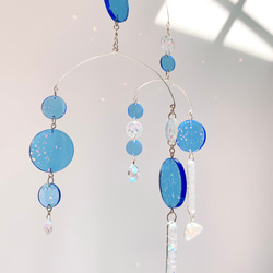 モビール/サンキャッチャー-ブルームーン-Blue moon resin hanging mobile2-スワロフスキー 6枚目の画像