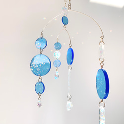 モビール/サンキャッチャー-ブルームーン-Blue moon resin hanging mobile2-スワロフスキー 7枚目の画像